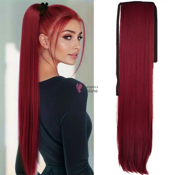 Extensie de par coada dreapta cu snur 70  cm Visiniu CYF7154116850A